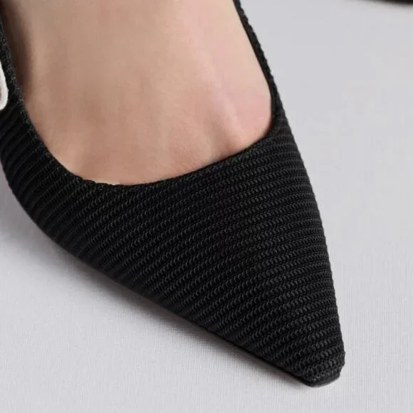 Dior J'Adior Black Velvet Slingback Pumps - Picture 2 of 8